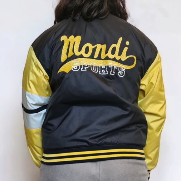 Vintage Mondi Sports yellow and black bomber jacket size M-L. - Picture 5 of 6